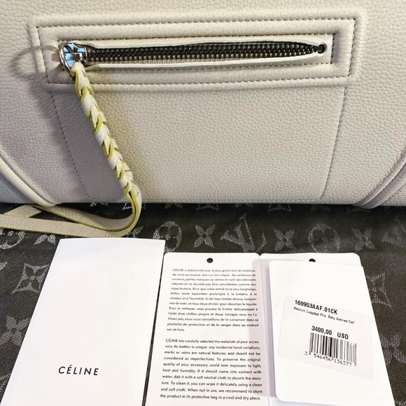 Cream Celine Medium Luggage Phantom Tote Soft Grained Calfskin NWT - Picture 3 of 12